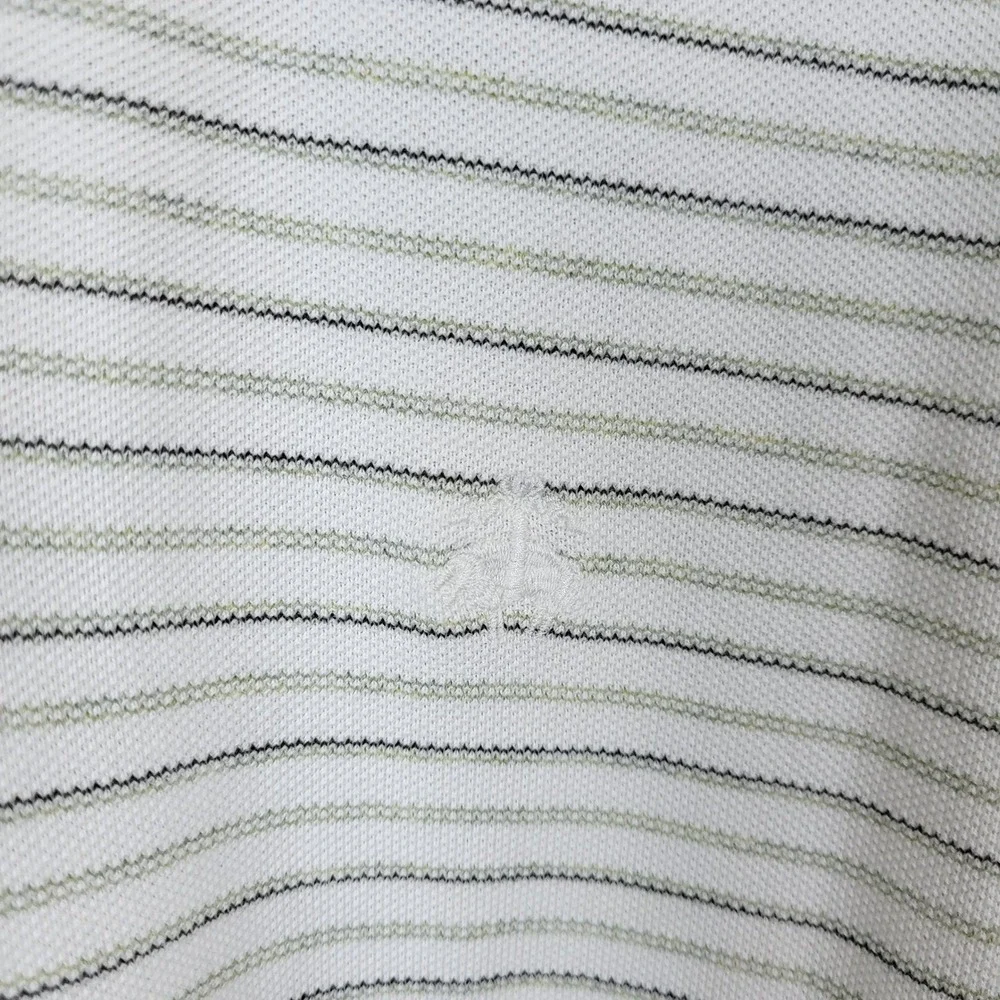 Brooks Brothers 346 Mens XL Original Fit Striped Cotton Polo Shirt Green White - Picture 2 of 5